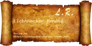 Lichtnecker Renátó névjegykártya